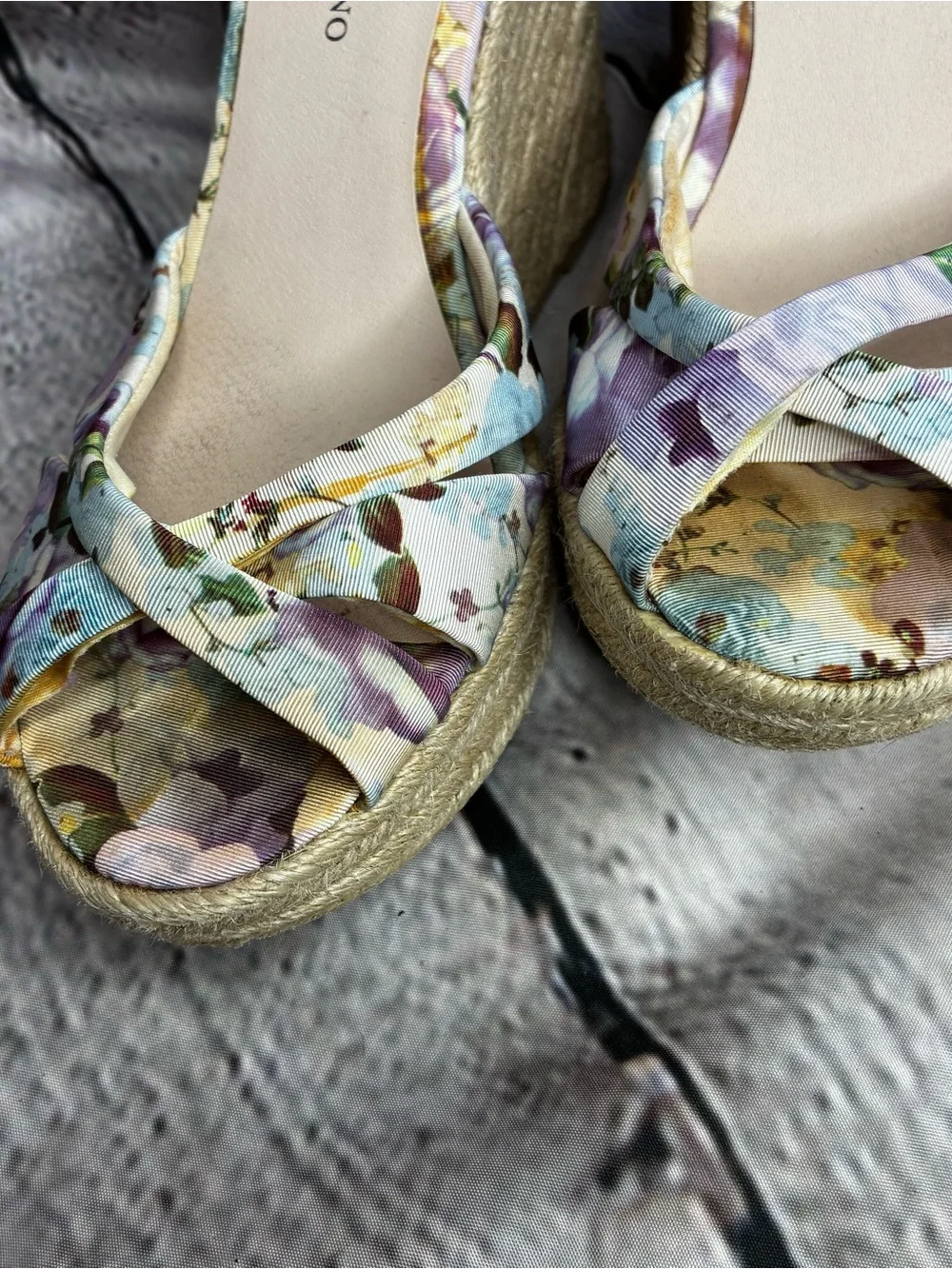 Christian Siriano Women’s Floral Espadrille Wedge Strappy Fairy Whimsy Sandals 8
